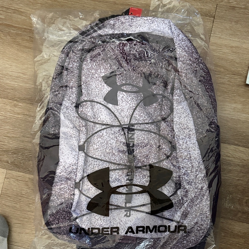 Under Armour Black and purple and White Patterned Backpack